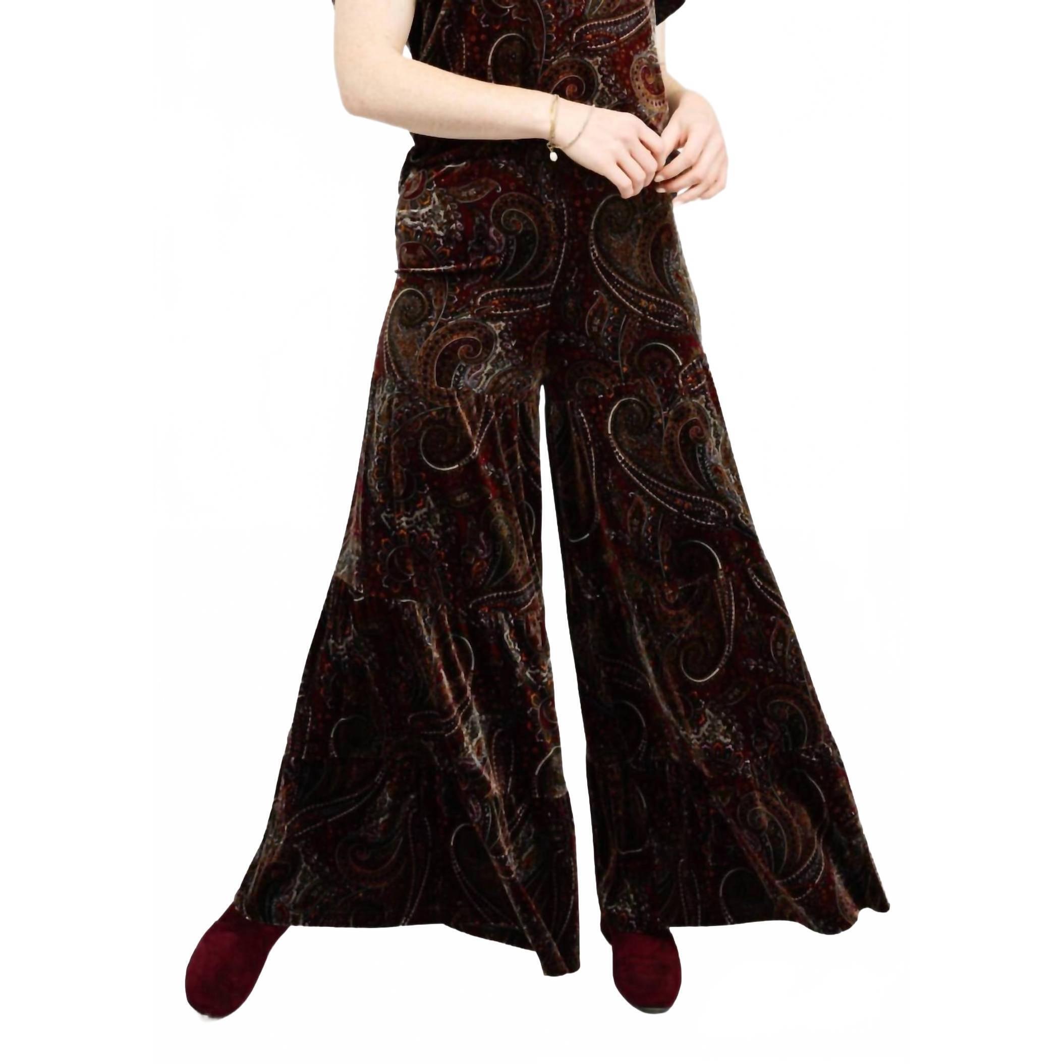 New Ivy Jane Paisley Velvet Pant In Multi